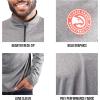 imageUltra Game NBA Mens Quarter Zip Long Sleeve Pullover TShirt Heather Charcoal