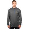 imageUltra Game NBA Mens Quarter Zip Pullover Long Sleeve TeeHeather Gray