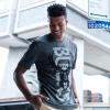 imageUltra Game NBA Mens Ultra Game NBA Mens Upright Logo Short Sleeve Tee ShirtHeather Charcoal