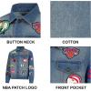 imageUltra Game NBA mens Distressed Patch Jean JacketDenim