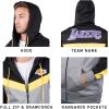 imageUltra Game NBA mens Ultra Game Nba Mens Contrast Back Cut Full Zip Hoodie SweatshirtBlack