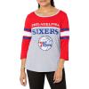 imageUltra Game Womens NBA Official Raglan Baseball 34 Long Sleeve ShirtHeather Gray