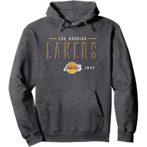imageNBA Official Los Angeles Lakers Half Moon Pullover HoodieDark Heather Grey