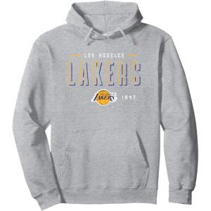 imageNBA Official Los Angeles Lakers Half Moon Pullover HoodieHeather Grey