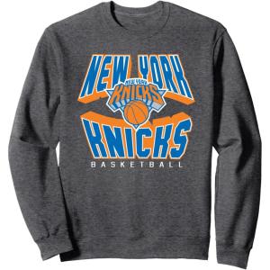 imageNBA Official New York Knicks Blowin Up SweatshirtDark Heather Grey