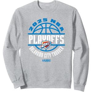 imageNBA Official Oklahoma City Thunder 2025 Playoffs Game Time SweatshirtHeather Grey