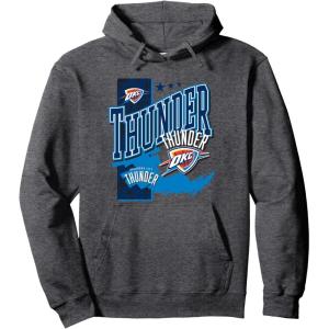 imageNBA Official Oklahoma City Thunder Barred Player Hunger Pullover HoodieDark Heather Grey