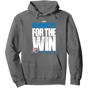 imageNBA Official Oklahoma City Thunder For the Win Playoffs 2025 Pullover HoodieAsphalt Grey
