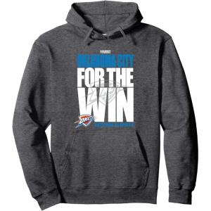 imageNBA Official Oklahoma City Thunder For the Win Playoffs 2025 Pullover HoodieDark Heather Grey