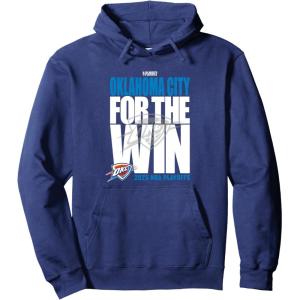 imageNBA Official Oklahoma City Thunder For the Win Playoffs 2025 Pullover HoodieNavy Blue