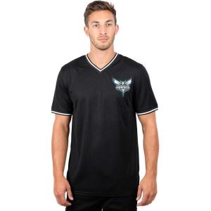 imageUltra Game Mens NBA Official Game Time Soft Mesh Short Sleeve VNeck Tee ShirtBlack