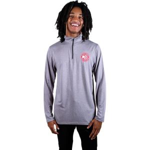 imageUltra Game Mens NBA Official Quarter Zip Long Sleeve Pullover TShirtHeather Charcoal