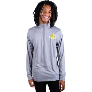 imageUltra Game Mens NBA Official Quarter Zip Long Sleeve Pullover TShirtHeather Gray