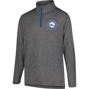 imageUltra Game NBA Mens NBA Mens Quarter Zip Long Sleeve Pullover TShirtHeather Charcoal