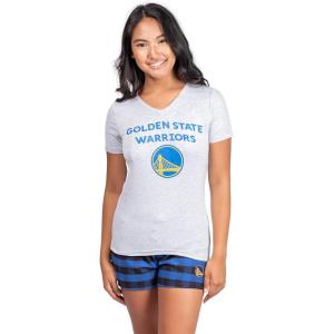imageUltra Game NBA Womens Sleepwear Soft TShirt ampamp Flannel Shorts Loungewear Pajama SetGolden State Warriors