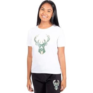 imageUltra Game Womens NBA Official Soft Vintage Distressed Graphics TShirtMilwaukee Bucks