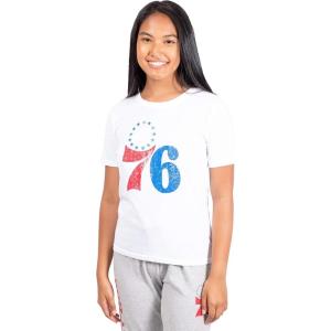imageUltra Game Womens NBA Official Soft Vintage Distressed Graphics TShirtPhiladelphia 76ers