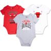 imageUltra Game NBA unisexbaby 3pack Shortsleeve OnesiesAssorted