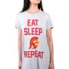 imageUltra Game Womens NCAA Official Short Sleeve Crewneck Nightgown with Shirttail Hem and Screen Printed GraphicsHeather Gray