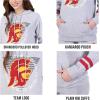 imageUltra Game Womens NCAA Official Wosoft Fleece Pullover Hoodie Sweatshirt with Varsity StripeHeather Gray