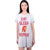 imageUltra Game Womens NCAA Official Short Sleeve Crewneck Nightgown with Shirttail Hem and Screen Printed GraphicsHeather Gray