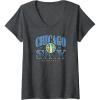 imageWomens WNBA Chicago Sky Courtside VNeck TShirtDark Heather Grey