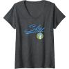 imageWomens WNBA Chicago Sky Officially Licensed VNeck TShirtDark Heather Grey