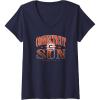 imageWomens WNBA Connecticut Sun Courtside VNeck TShirtNavy Blue