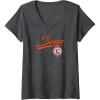 imageWomens WNBA Connecticut Suns Officially Licensed VNeck TShirtDark Heather Grey