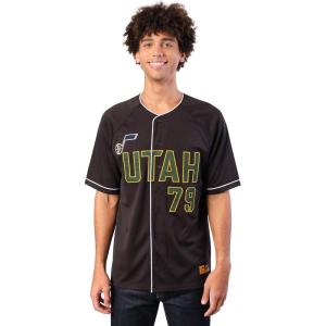 imageUltra Game NBA Mens Soft Button Up Baseball T Shirt for MenBlack