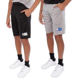 imageUltra Game NBA Mens SuperSoft 2 Pack Active Training ShortsBlack  Heather Gray