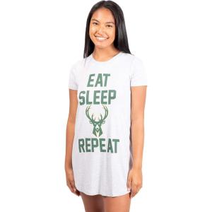 imageUltra Game NBA Womens Super Soft Sleepwear Pajama Loungewear Tee Shirt NightgownMilwaukee Bucks