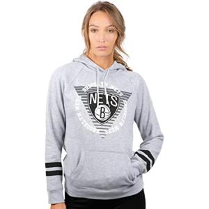 imageUltra Game NBA womens Nba Soft Fleece Pullover Hoodie Sweatshirt With Varsity StripeHeather Gray