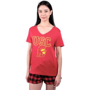 imageUltra Game NCAA womens Ncaa Official Wotee Shirt ampamp Flannel Shorts Pajama SetCardinal Red