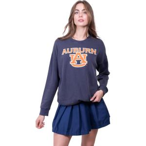 imageUltra Game Womens NCAA Official Oversized Fleece Distressed Crew Pullover SweatshirtTeam Color