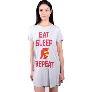 imageUltra Game Womens NCAA Official Short Sleeve Crewneck Nightgown with Shirttail Hem and Screen Printed GraphicsHeather Gray
