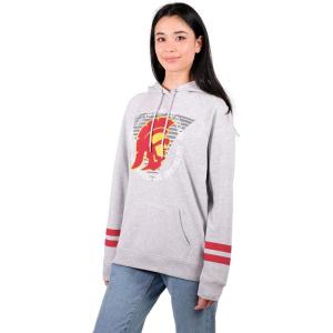 imageUltra Game Womens NCAA Official Wosoft Fleece Pullover Hoodie Sweatshirt with Varsity StripeHeather Gray