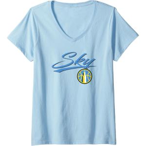imageWomens WNBA Chicago Sky Officially Licensed VNeck TShirtBaby Blue