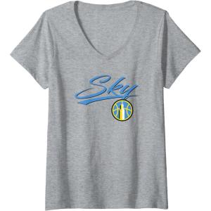imageWomens WNBA Chicago Sky Officially Licensed VNeck TShirtHeather Grey