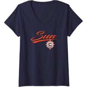 imageWomens WNBA Connecticut Suns Officially Licensed VNeck TShirtNavy Blue