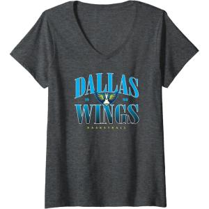 imageWomens WNBA Dallas Wings Courtside VNeck TShirtDark Heather Grey