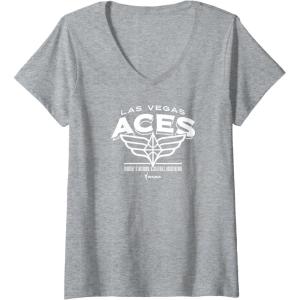imageWomens WNBA Las Vegas Aces Full House VNeck TShirtHeather Grey