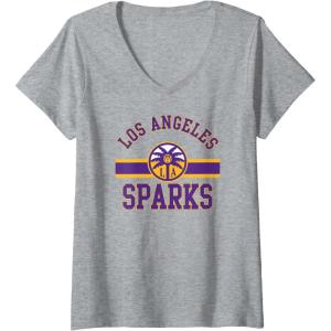 imageWomens WNBA Los Angeles Sparks Downtown VNeck TShirtHeather Grey