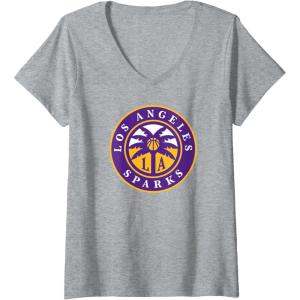 imageWomens WNBA Los Angeles Sparks Fan Base VNeck TShirtHeather Grey