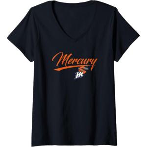 imageWomens WNBA Phoenix Mercury Officially Licensed VNeck TShirtBlack