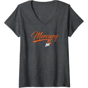 imageWomens WNBA Phoenix Mercury Officially Licensed VNeck TShirtDark Heather Grey