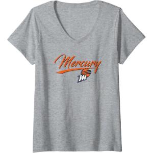 imageWomens WNBA Phoenix Mercury Officially Licensed VNeck TShirtHeather Grey