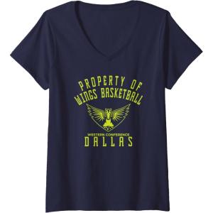 imageWomens WNBA Property Of Dallas Wings Licensed VNeck TShirtNavy Blue