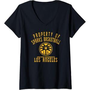 imageWomens WNBA Property Of Los Angeles Sparks Licensed VNeck TShirtBlack