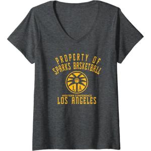 imageWomens WNBA Property Of Los Angeles Sparks Licensed VNeck TShirtDark Heather Grey